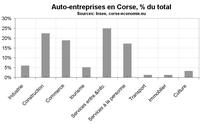 Créations d’auto-entreprises par secteur en Corse