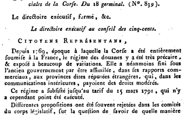 La Corse de la Révolution à l'Empire : fugage égalité, durables exceptions